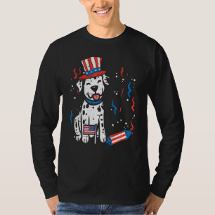 Dalmatian Us Flag Hat 4th Of July Patriot Dog Men T-Shirt