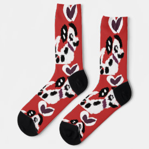 Dalmatian Valentine heart  Socks