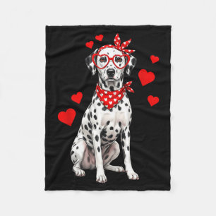 Dalmatian Valentines Day Dog Lover Heart Fleece Blanket