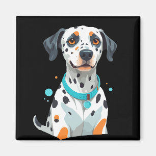 Dalmatian Vector Art with Vibrant Colours Magnet