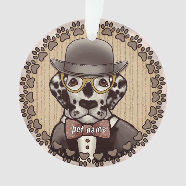 Dalmatian wearing glasses Ornament (Front)