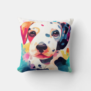 Dalmatian Wild Nature Animal Color Art Painting Cushion