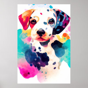 Dalmatian Wild Nature Animal Color Art Painting Poster