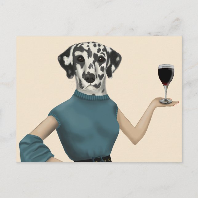 Dalmatian Wine Snob Postcard (Front)