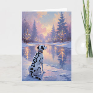 Dalmatian Winter Wonderland Christmas Art Card