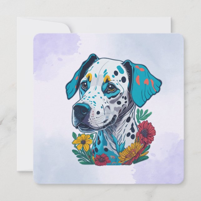 Dalmatian with a Splash of Flowers (Front)