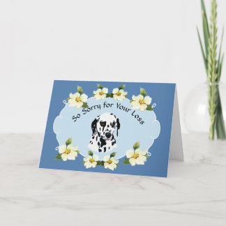 Dalmatian with Blue Dogwood Sympathy Card