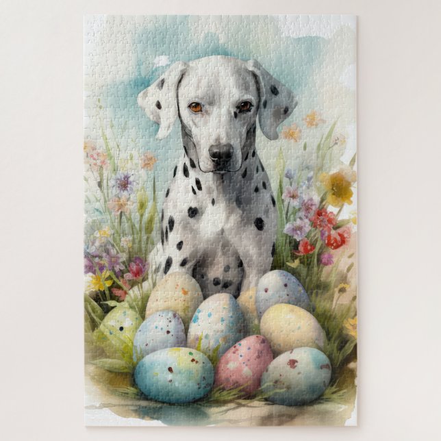 Dalmatian with Easter Eggs Jigsaw Puzzle (Vertical)