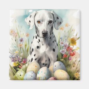 Dalmatian with Easter Eggs Magnet