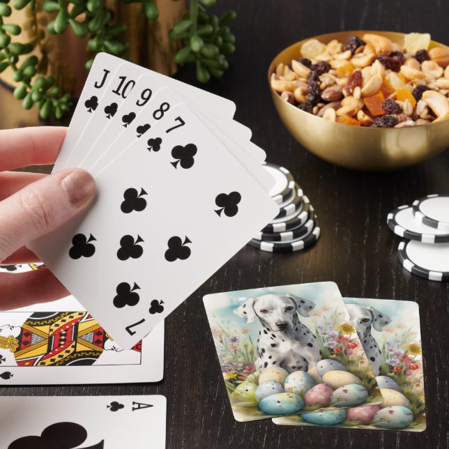 Dalmatian with Easter Eggs Playing Cards (In Situ)