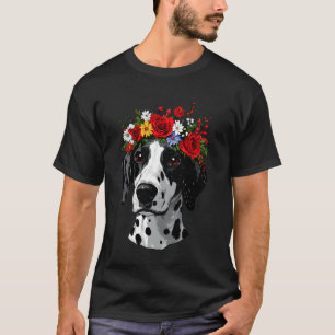 Dalmatian With Floral Crown Art T-Shirt