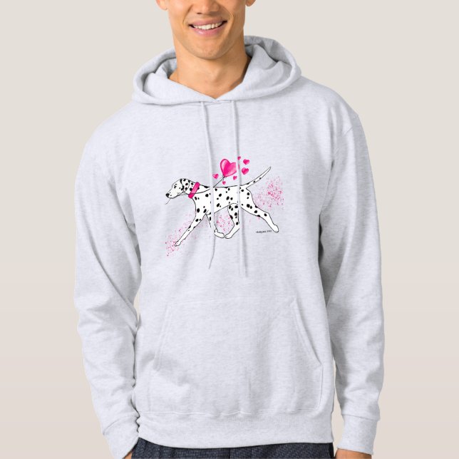 Dalmatian with hearts hoodie (Front)