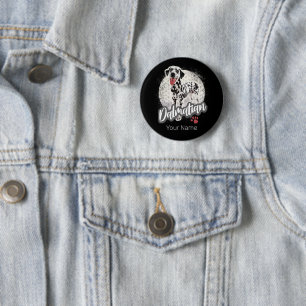 Dalmatian With Paw Vintage Dog Lovers Design 6 Cm Round Badge
