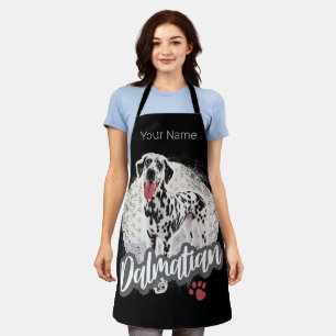 Dalmatian With Paw Vintage Dog Lovers Design Apron