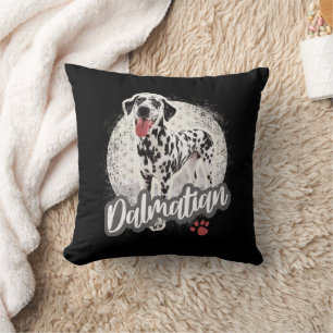 Dalmatian With Paw Vintage Dog Lovers Design Cushion