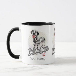 Dalmatian With Paw Vintage Dog Lovers Design Mug