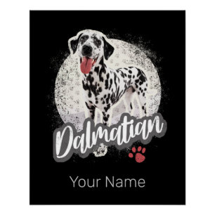 Dalmatian With Paw Vintage Dog Lovers Design Poster