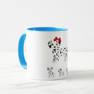 Dalmatian with puppies combo mug two toned.