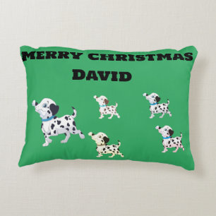 Dalmatian with pups Christmas Decorative Cushion