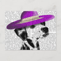 Dalmatian With Purple Wide Brimmed Hat