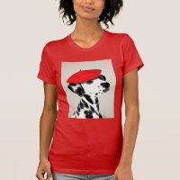 Dalmatian With Red Beret
