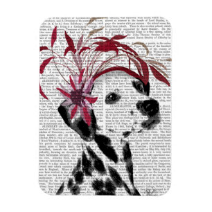 Dalmatian With Red Fascinator Magnet
