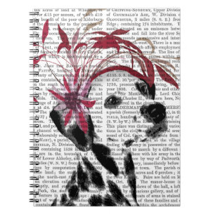 Dalmatian With Red Fascinator Notebook
