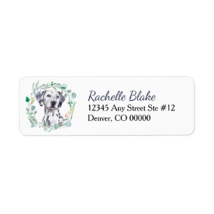 Dalmatian Wreath Return Address Label