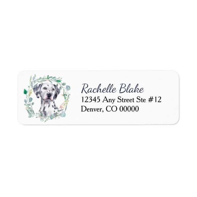 Dalmatian Wreath Return Address Label (Front)