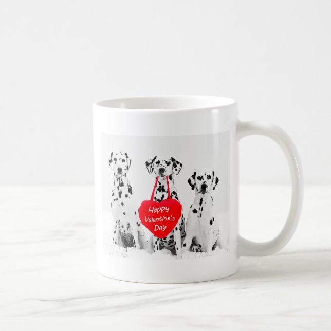 Dalmatians Dog Heart Happy Valentine's Day Coffee Mug (Right)