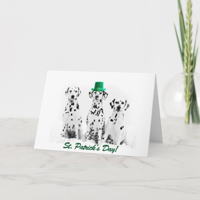 Dalmatians Dog St Patricks Day Greeting Card (Front)