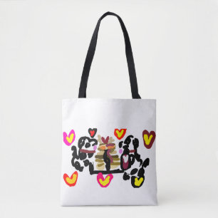 Dalmatians eating pancakes valentine's day tote bag