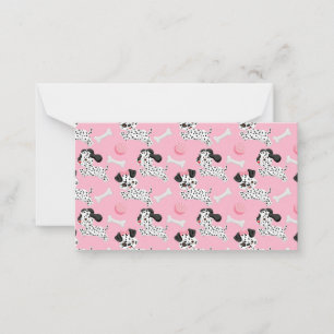 Dalmatians Puppies Black Spots Pink Toy Ball White Card