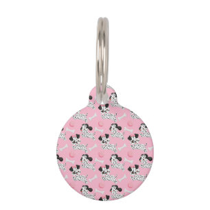 Dalmatians Puppies Black Spots Pink Toy Ball White Pet Tag