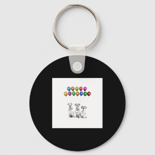 Dalmatians Wishing Happy New Year 2016 _1 Key Ring
