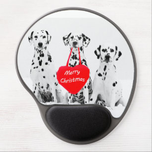 Dalmatians Wishing Merry Christmas mouse pad