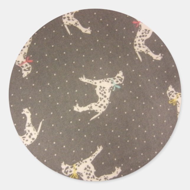 Dalmatians with Bows Classic Round Sticker (Front)