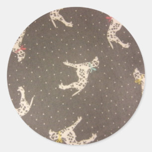 Dalmatians with Bows Classic Round Sticker