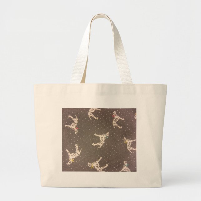 Dalmatians with Bows Large Tote Bag (Front)
