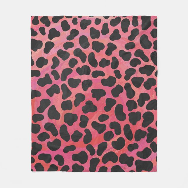 DalmatiDalmatian Black and Red Print Fleece Blanket (Front)