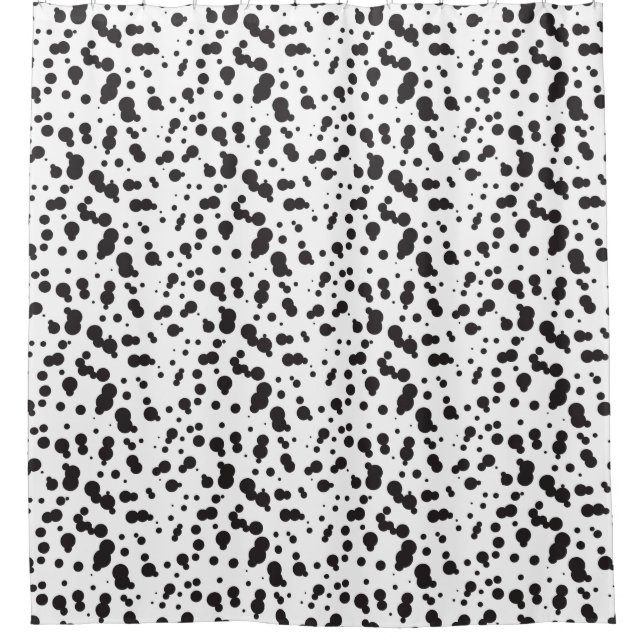 Dalmatine Dots Pattern Shower Curtain (Front)