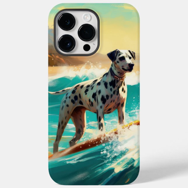 Dalmation Beach Surfing Painting  Case-Mate iPhone Case (Back)