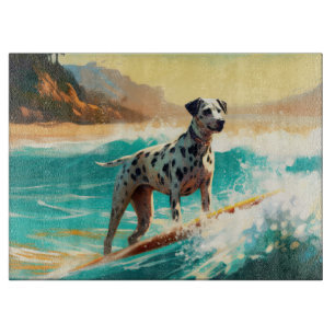 Dalmation Beach Surfing Painting Cutting Board
