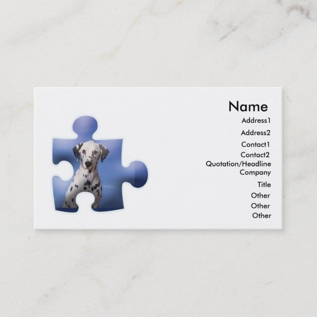 Dalmation Dog Business Cad Business Card (Front)