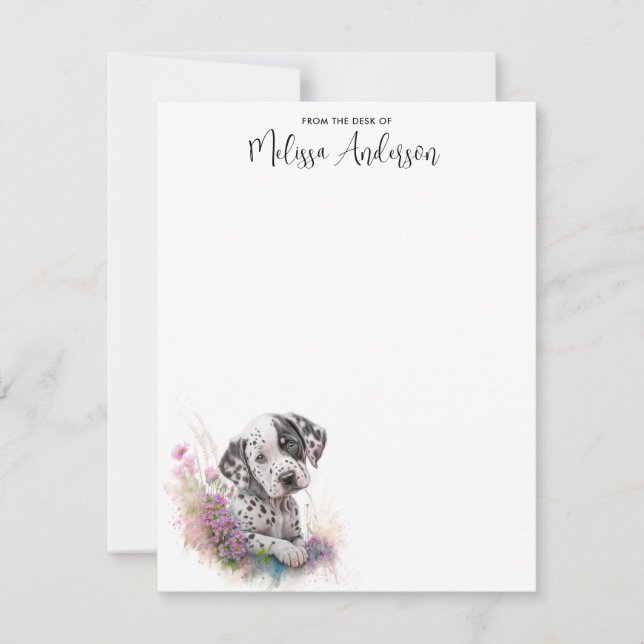 Dalmation Dog Cute Puppy Watercolor Personalised  Card (Front)