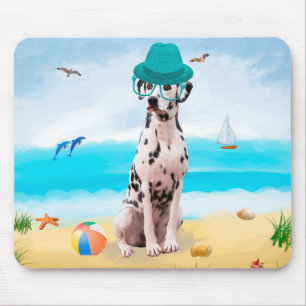 Dalmation Dog on Beach Mouse Pad