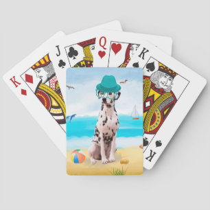 Dalmation Dog on Beach Playing Cards