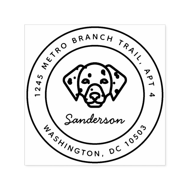 Dalmation Dog Return Address Stamp Self-Inking (Design)