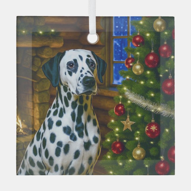 Dalmation  glass tree decoration (Front)