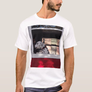 Dalmation In Fire Truck T-Shirt